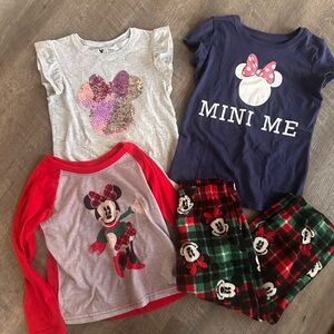Disney Minnie Mouse Cozy Shirt & Sleepwear Set Size 6